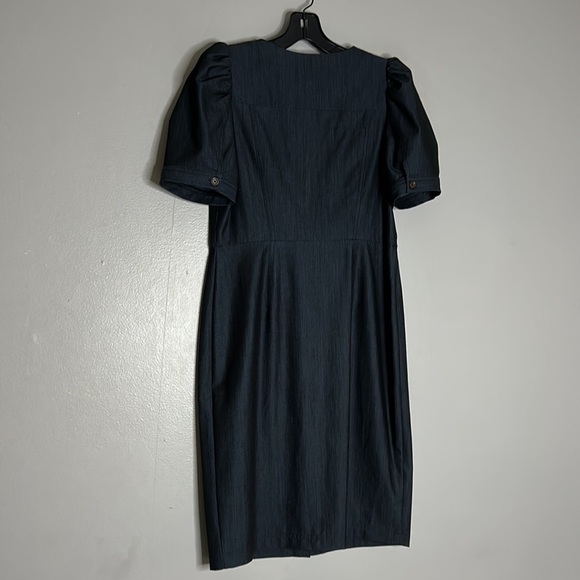 Calvin Klein Denim chambray Puff-sleeve Sheath Dress In Blue medium - Picture 6 of 7